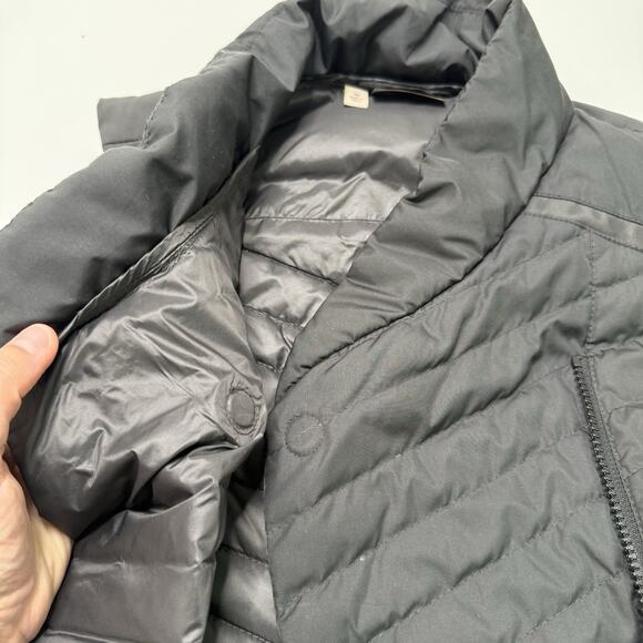 Athleta Puffer Vest So Down Asymmertrical Black Medium Down Feathers Full-Zip - Picture 7 of 14